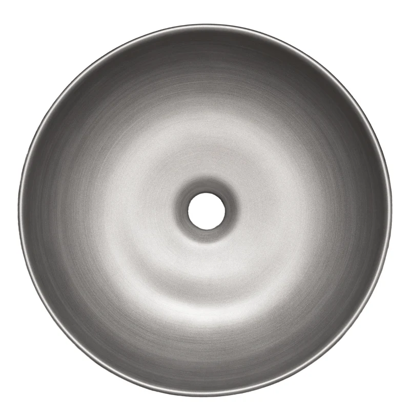Rundes Aufsatzwaschbecken aus Keramik SILVER, gebürstetes Metallgrau
