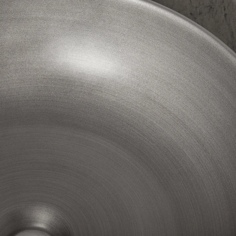 Rundes Aufsatzwaschbecken aus Keramik SILVER, gebürstetes Metallgrau
