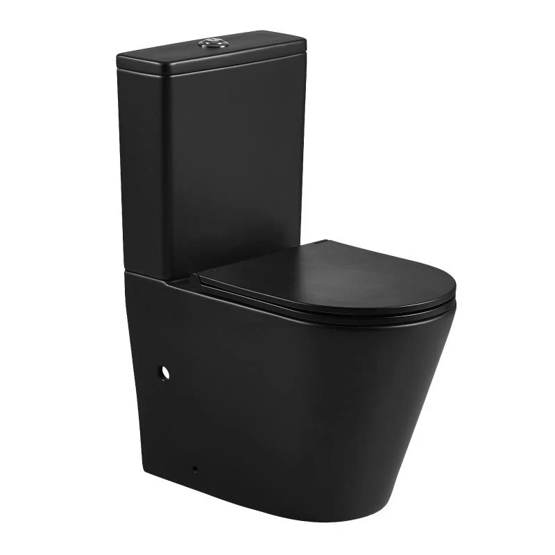 Modernes Stand-WC, Keramik schwarz, ATRIA, niedriger Spülkasten