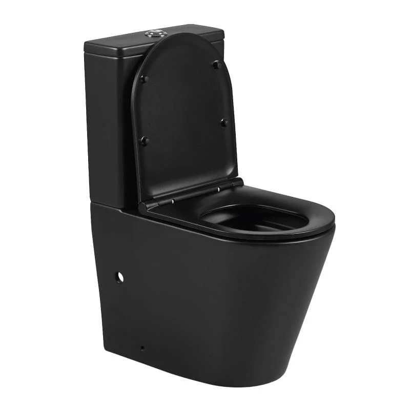 Modernes Stand-WC, Keramik schwarz, ATRIA, niedriger Spülkasten