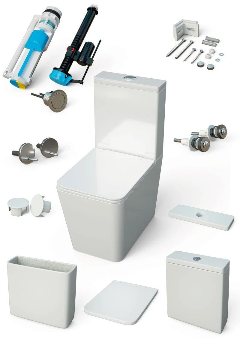 Modernes Stand-WC, Keramik, ORBIS, niedriger Spülkasten