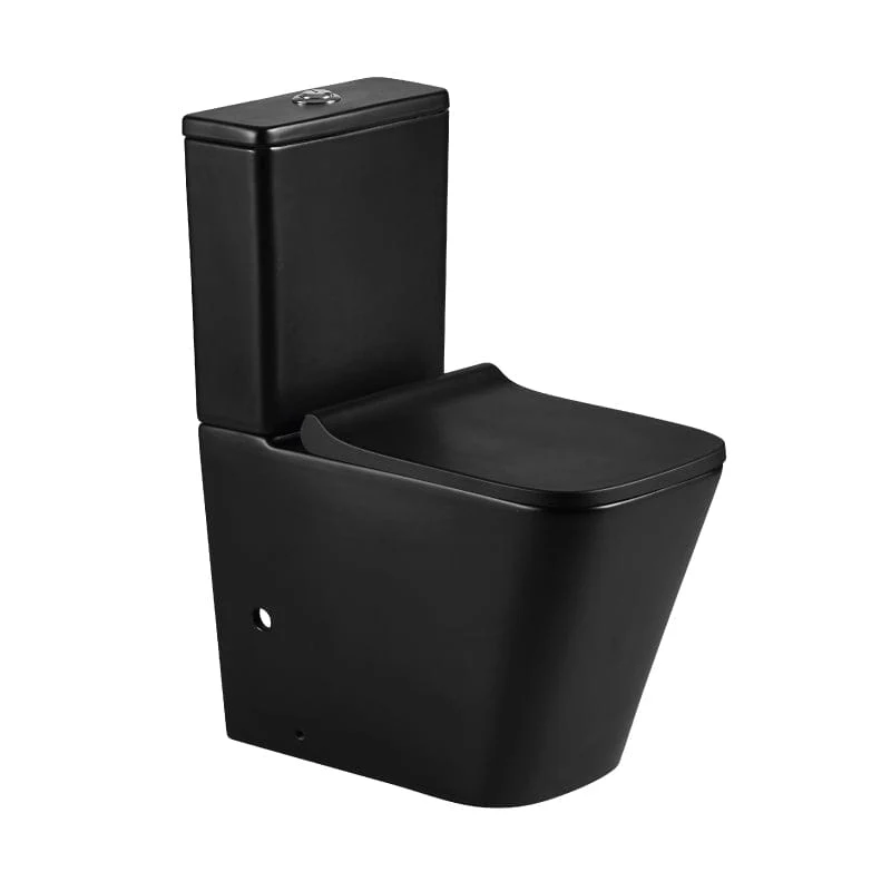 Modernes Stand-WC, Keramik schwarz, ORBIS, niedriger Spülkasten