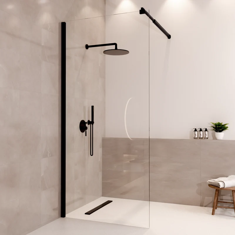 Douchewand Lima 90 x 200 cm - Zwart - Nano Coating