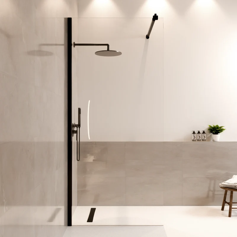 Douchewand Lima 90 x 200 cm - Zwart - Nano Coating