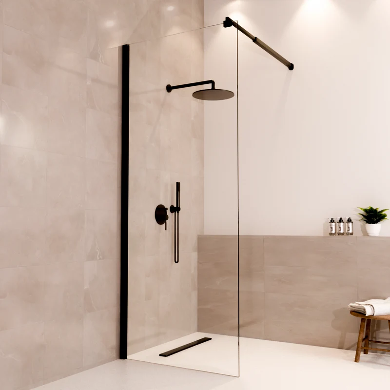 Douchewand Lima 80 x 200 cm - Zwart - Nano Coating