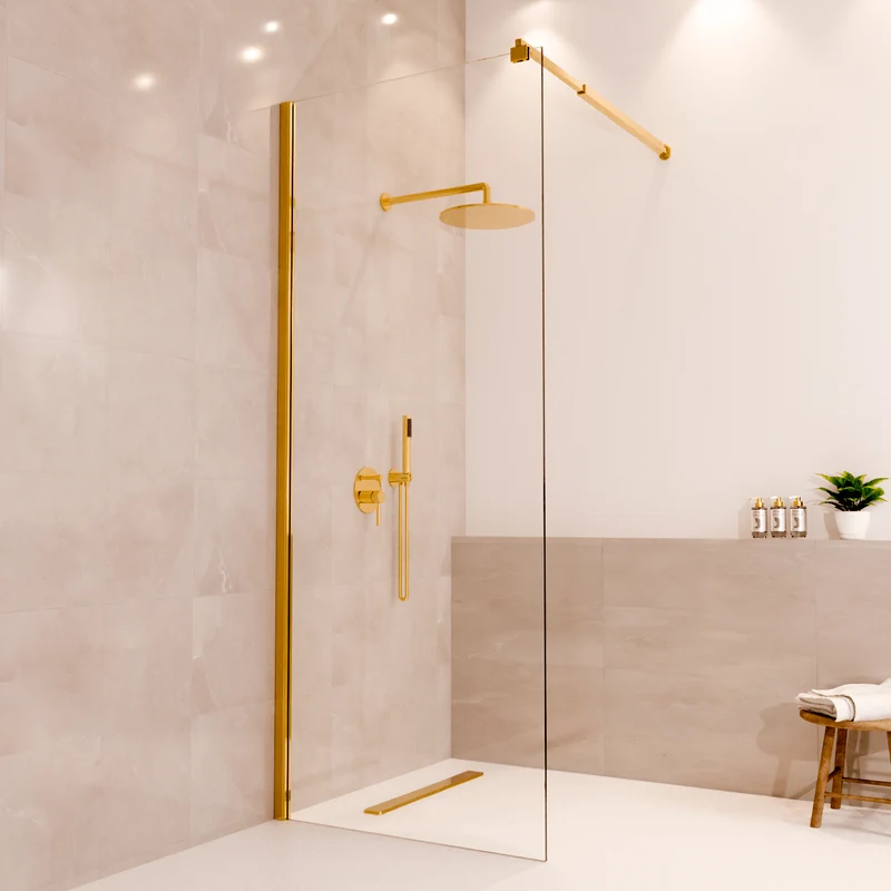 Douchewand Lima 60 x 200 cm - Glanzend Goud - Nano Coating
