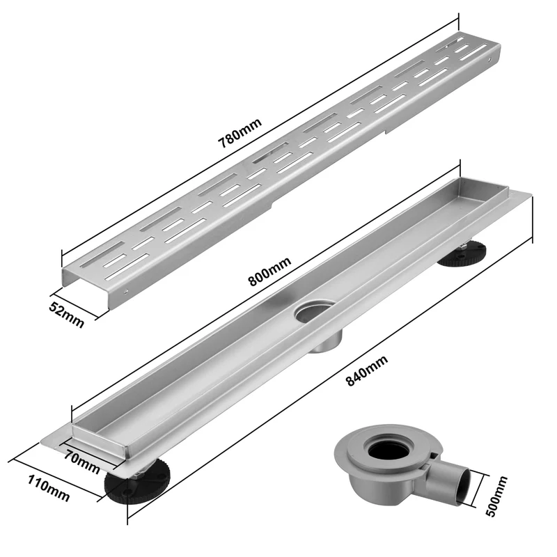 Douchegoot Cayma 80 cm - Geborsteld RVS