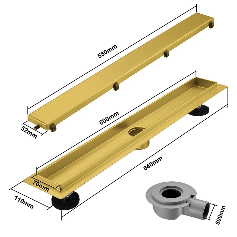 Douchegoot Nilo 60 cm - Goud