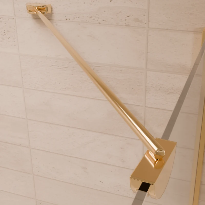 Douchecabine Medellin 90 x 90 x 200 cm - Glanzend Goud - Nano Coating - Draaideur