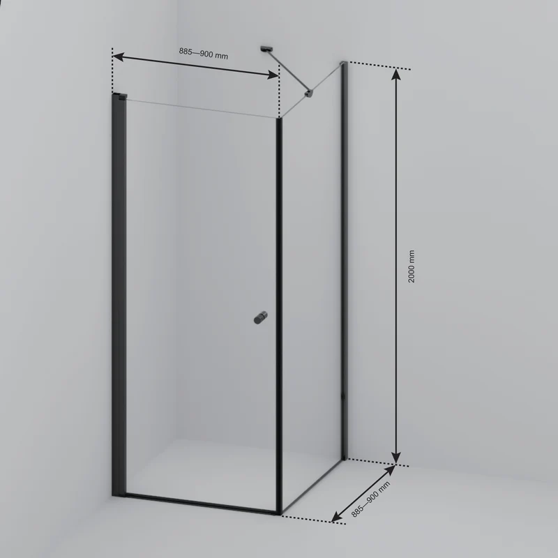 Douchecabine Medellin 90 x 90 x 200 cm - Chroom - Nano Coating - Draaideur