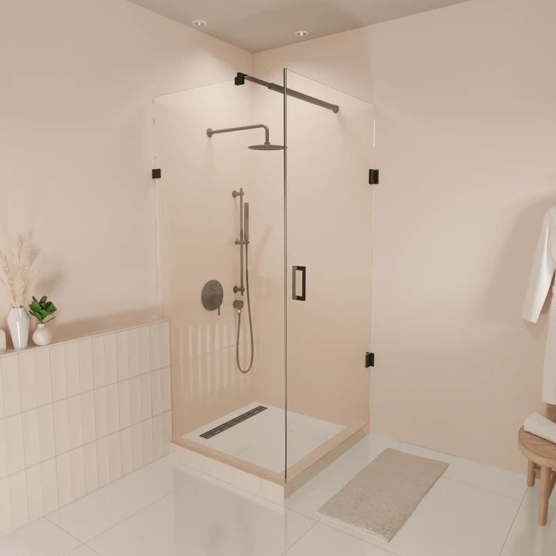 Douchecabine Cali 90 x 90 x 200 cm - Zwart - Nano Coating - Draaideur
