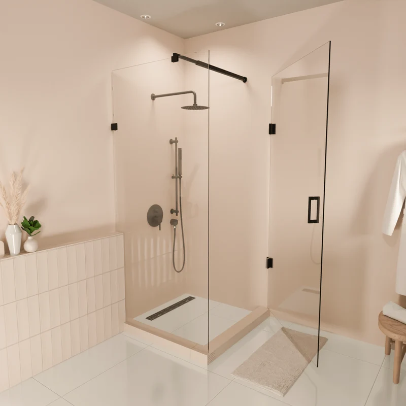 Douchecabine Cali 90 x 90 x 200 cm - Zwart - Nano Coating - Draaideur