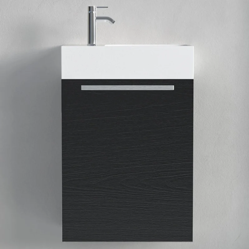 BOMBAY Zwart Eiken - Wastafel Wit - 40cm