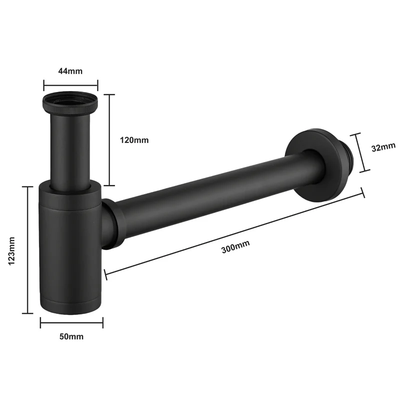 Sifon Wastafel 44 mm - Mat Zwart