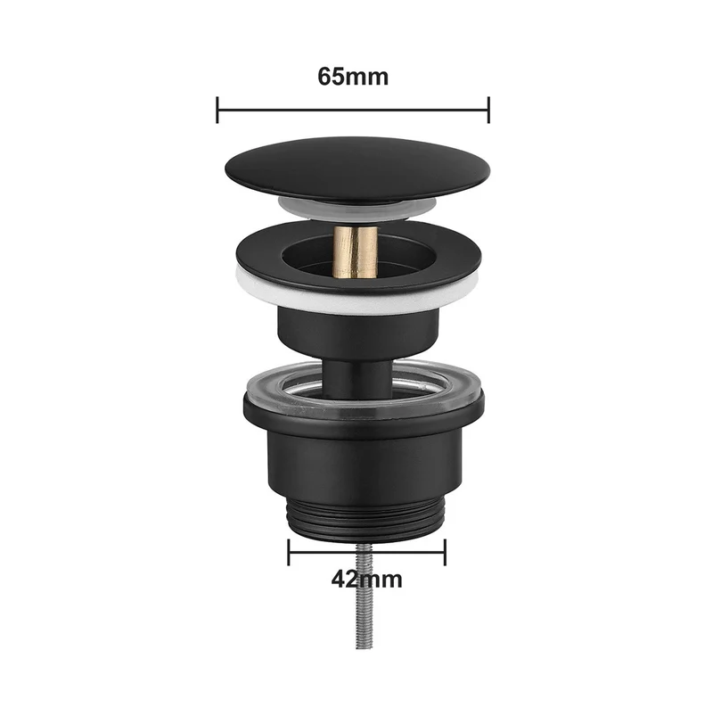 Afvoerplug Wastafel Clickwaste 42 mm - Zwart
