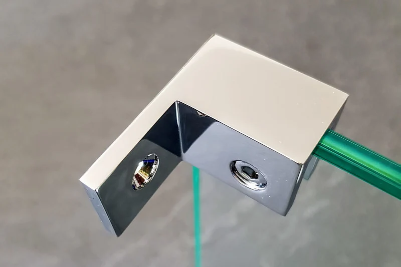 Haltewinkel als Wandhalter für feststehende Scheiben zur Stabilisierung ohne Glasbohrung, Chrom glanz, Art.Nr. 2798