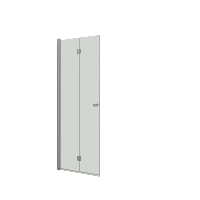 Eckdusche mit zwei Falttüren, Komplett-Set mit Wandprofilen, 6 mm ESG-Glas, EasyCare, 200 cm hoch