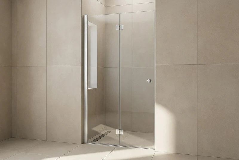Falttür für die Nische, Komplett-Set mit Wandprofil, 6 mm ESG-Glas, EasyCare, 200 cm hoch