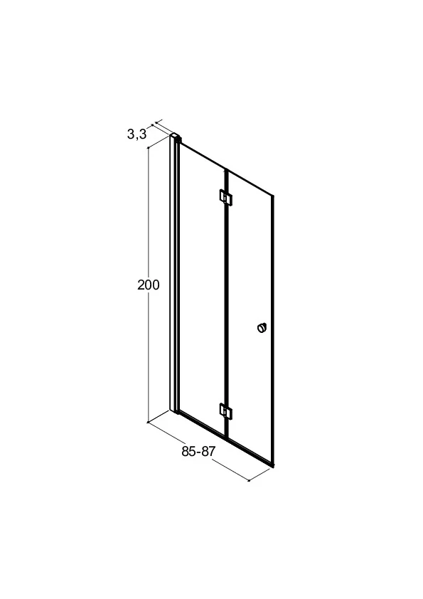 Falttür für die Nische, Komplett-Set mit Wandprofil, 6 mm ESG-Glas, EasyCare, 200 cm hoch