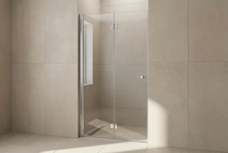 Falttür für die Nische, Komplett-Set mit Wandprofil, 6 mm ESG-Glas, EasyCare, 200 cm hoch