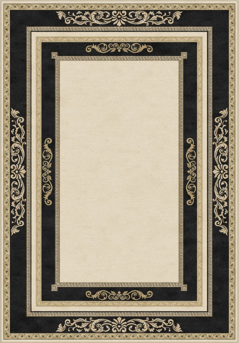 Luxus Teppich Florenz - Italienische Eleganz und Flair in schwarz gold - kurzflor, weich, flauschig - 100% Viskose
