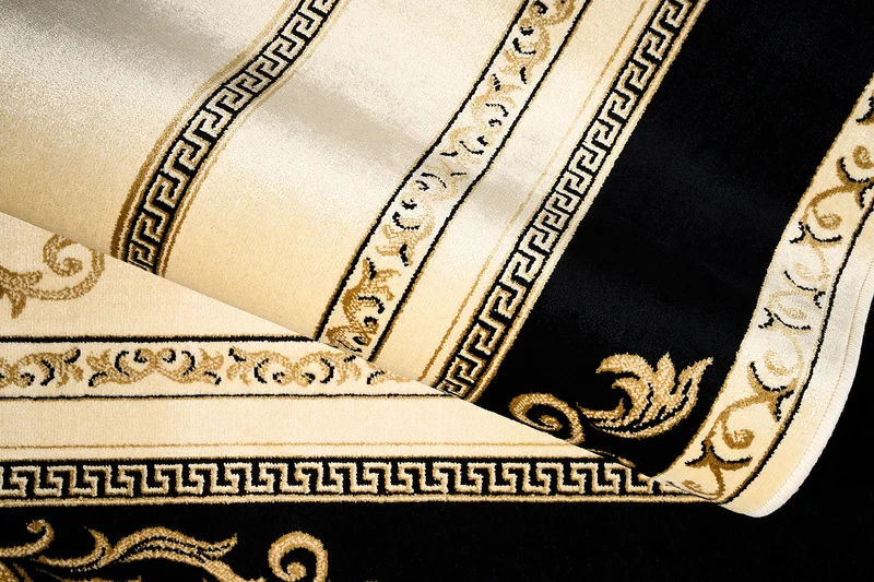 Teppich Jaguar schwarz gold rund