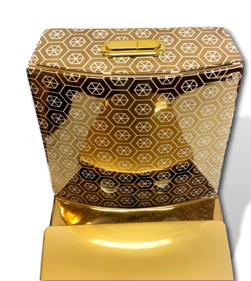 Goldene Toilette Kariert Sechseckig Modell 2