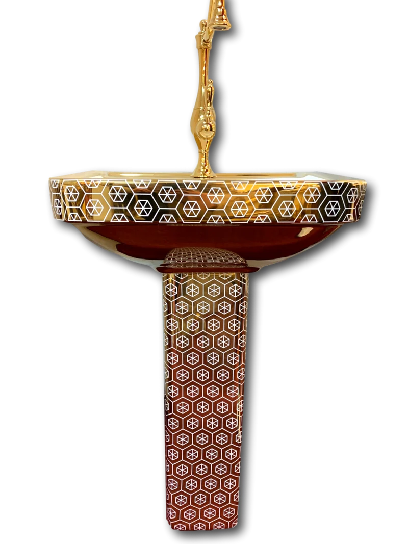 Goldene Toilette Kariert Sechseckig Modell 2