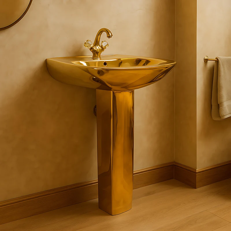 Exklusive Toilette & Waschbecken Gold innen und außen