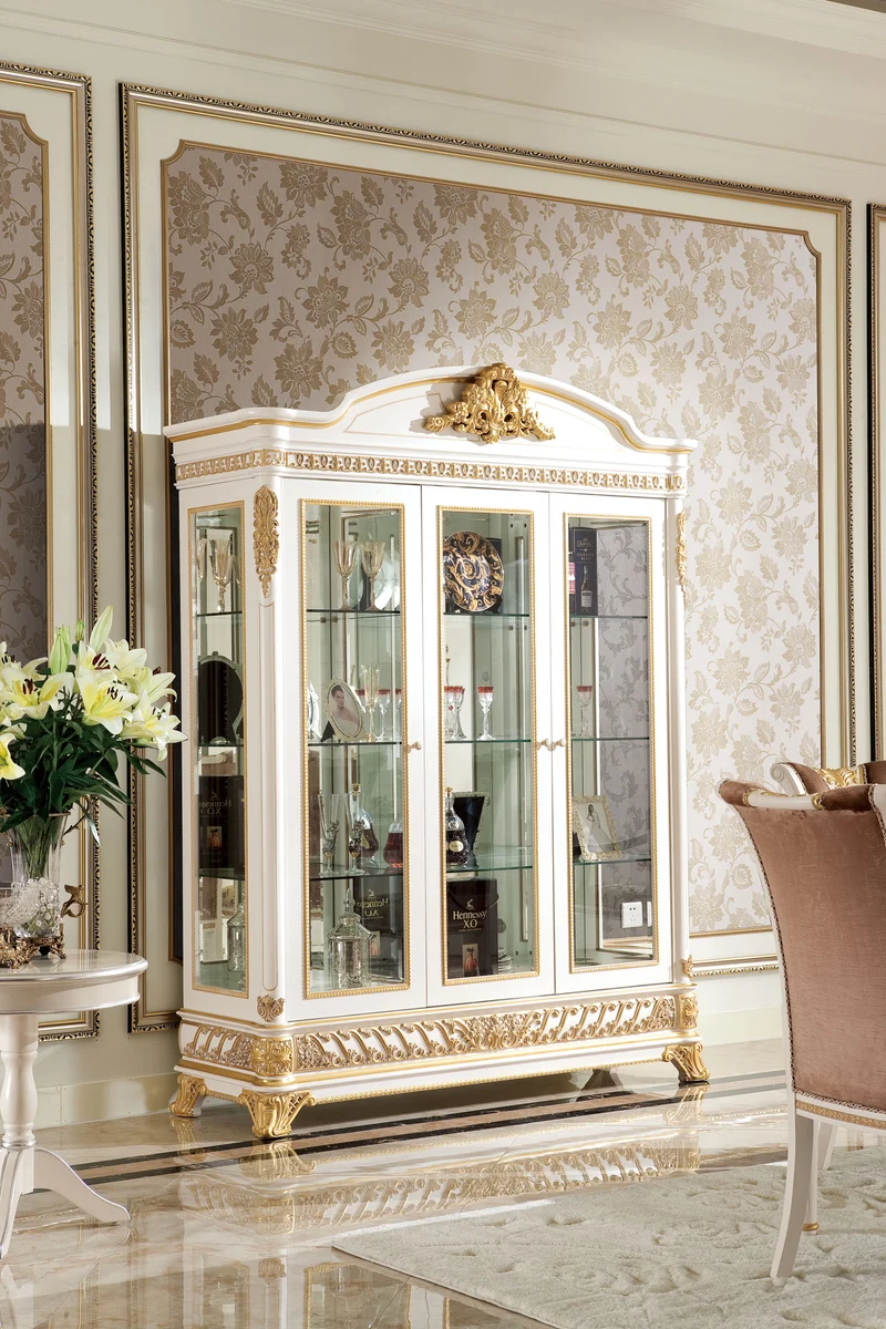 Couchgarnitur & Wohnzimmer Michelangelo Creme/Gold