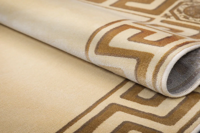 Teppich Läufer Mäander Beige