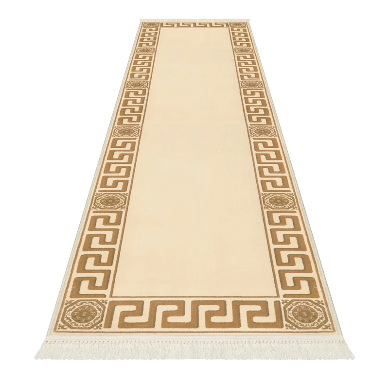 Teppich Läufer Mäander Beige
