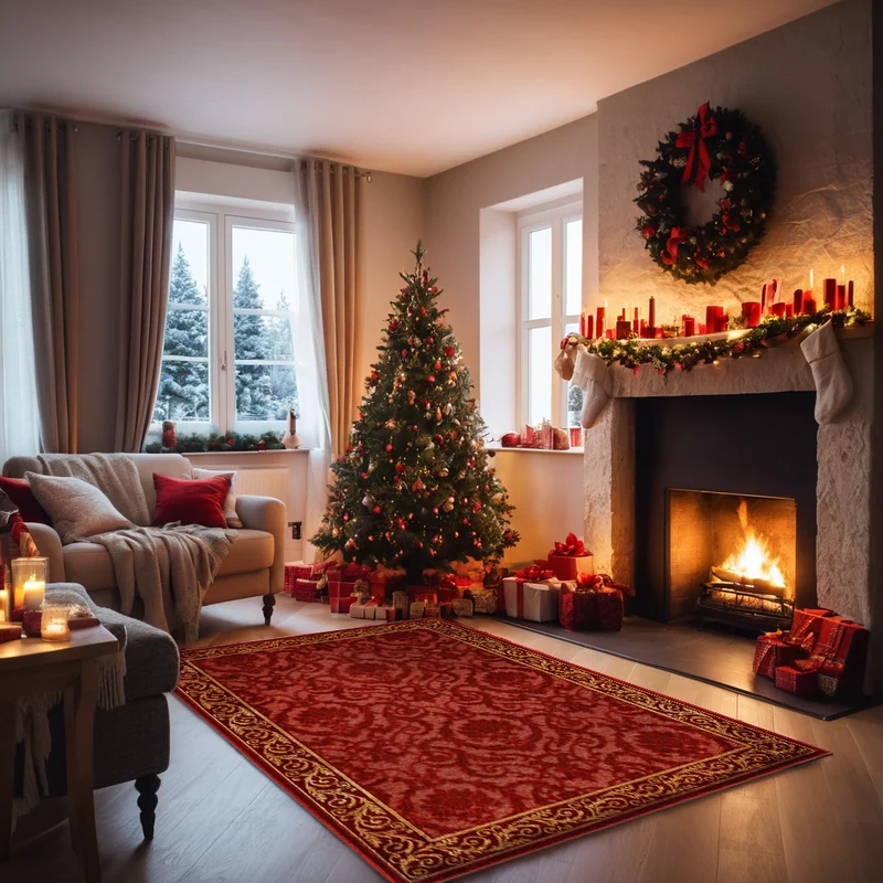 Luxus Teppich Farashe Wohnzimmer in rot - 3D Seiden-Optik - 100% Viskose