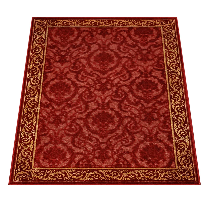 Luxus Teppich Farashe Wohnzimmer in rot - 3D Seiden-Optik - 100% Viskose