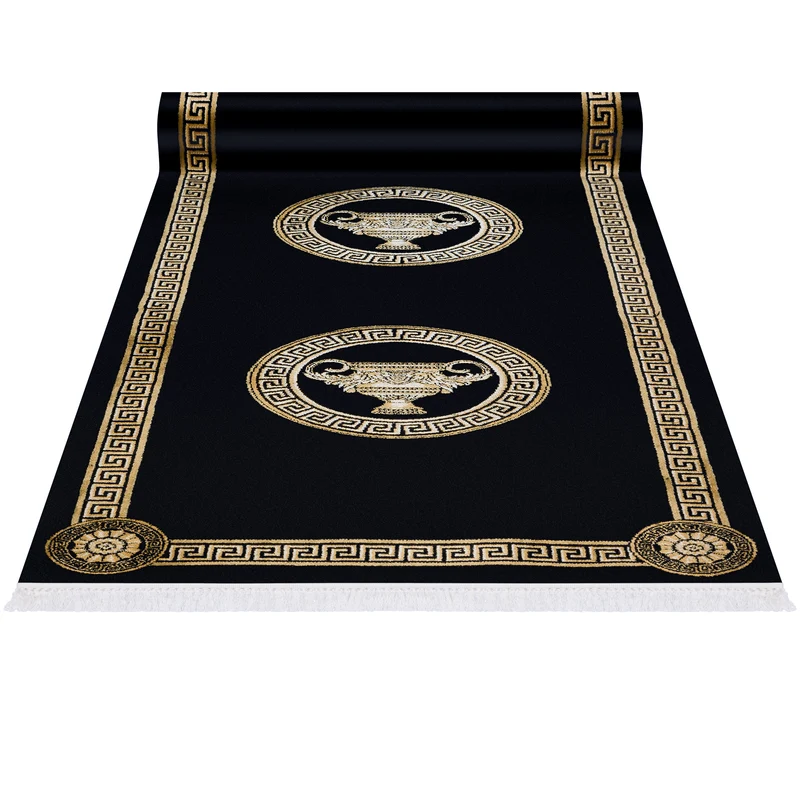Teppich Läufer Amphore Schwarz