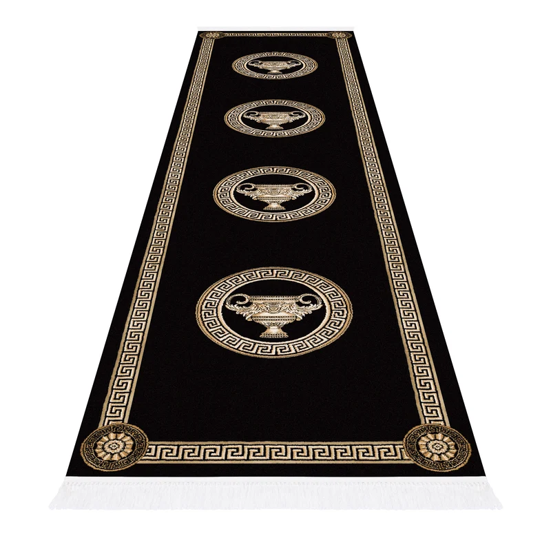 Teppich Läufer Amphore Schwarz