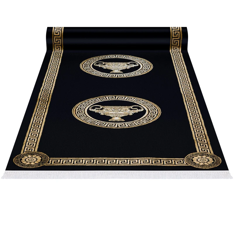 Teppich Läufer Amphore Schwarz