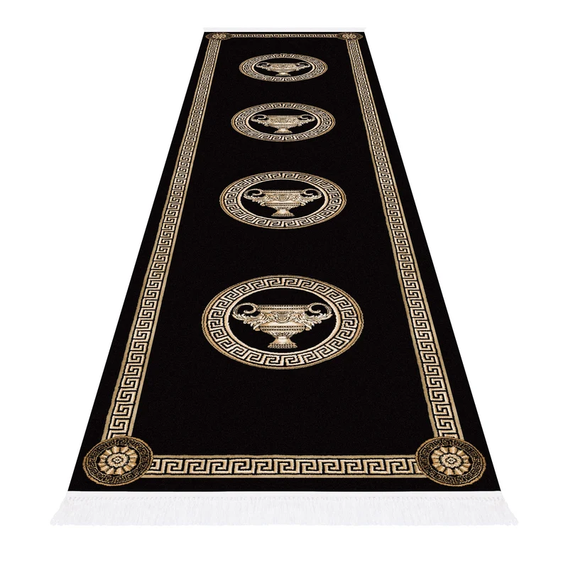 Teppich Läufer Amphore Schwarz