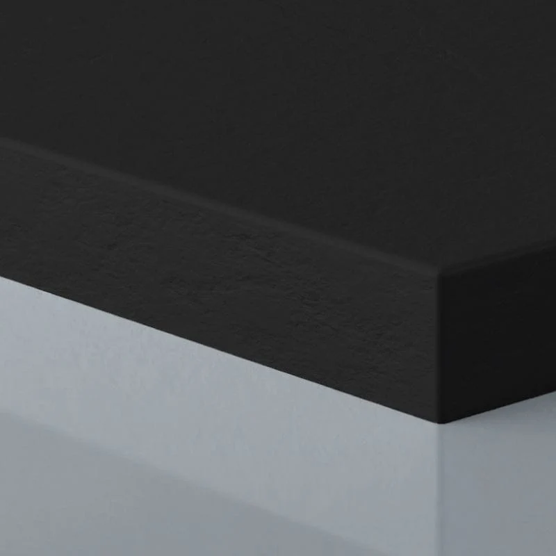 Mineralguss-Duschwanne extra flach mit Rand SARIN SCHWARZ