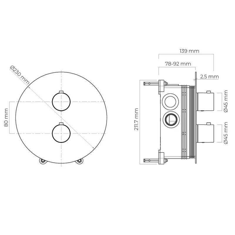 OLTENS Katla Unterputz-Thermostat-Wannenarmatur