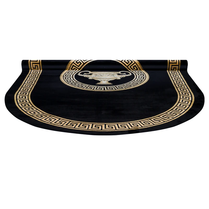 Teppich Oval Amphore Schwarz