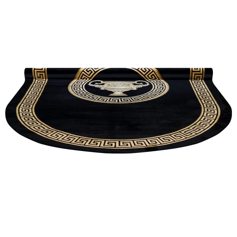 Teppich Oval Amphore Schwarz