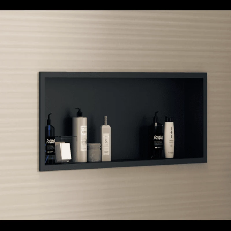 Wandnische Dusche CLARIS, einbaubare Duschablage schwarz