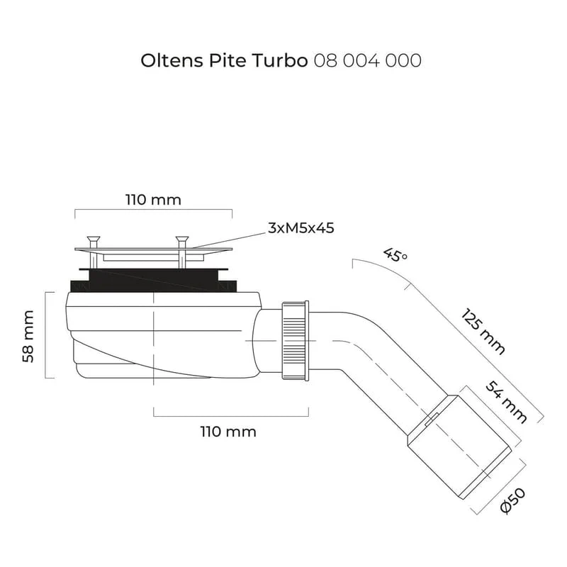 OLTENS Pite Turbo Duschsiphon Ø 9 cm