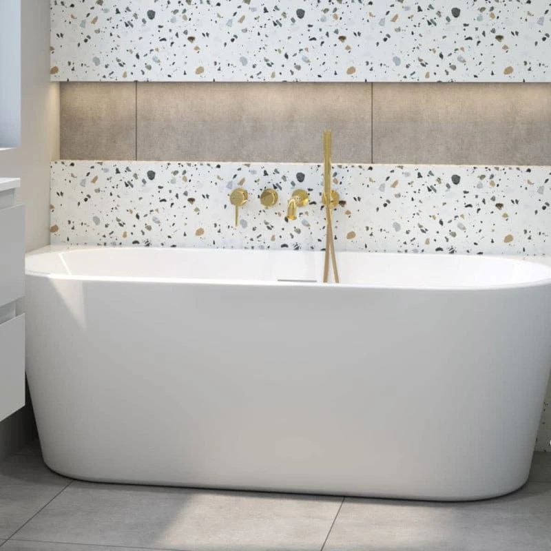 OLTENS Delva wandmontierte Badewanne oval