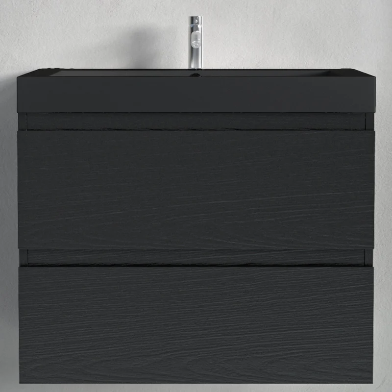MONACO Zwart Eiken - Wastafel Zwart - 60cm