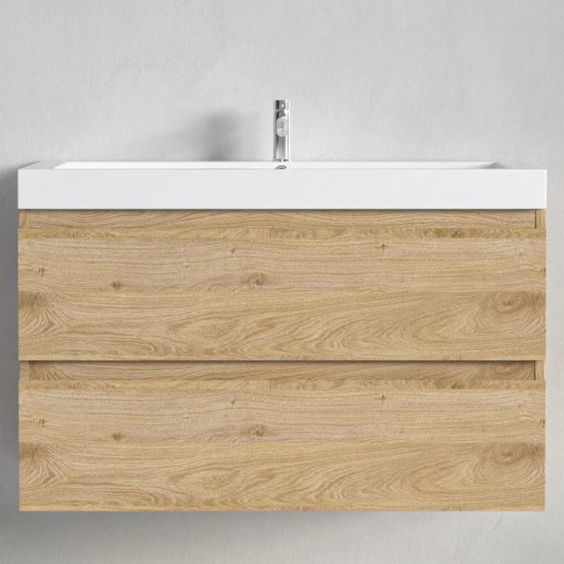 MONACO Licht Eiken - Wastafel Wit - 80cm
