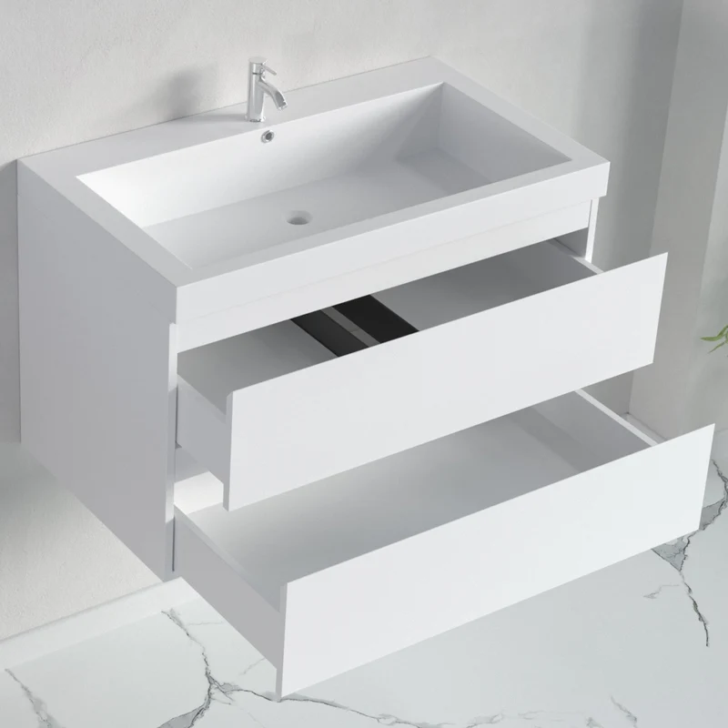 Badmeubelset AVALON 80 cm - Met Kolomkast - Glanzend Wit