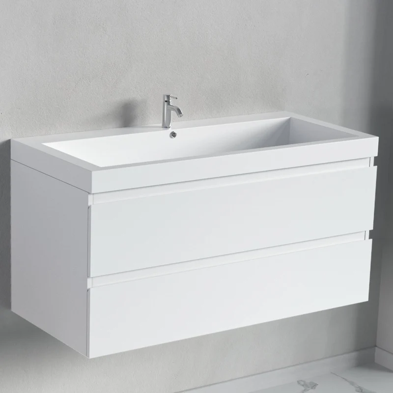 Badmeubelset AVALON 100 cm - Met Kolomkast - Glanzend Wit