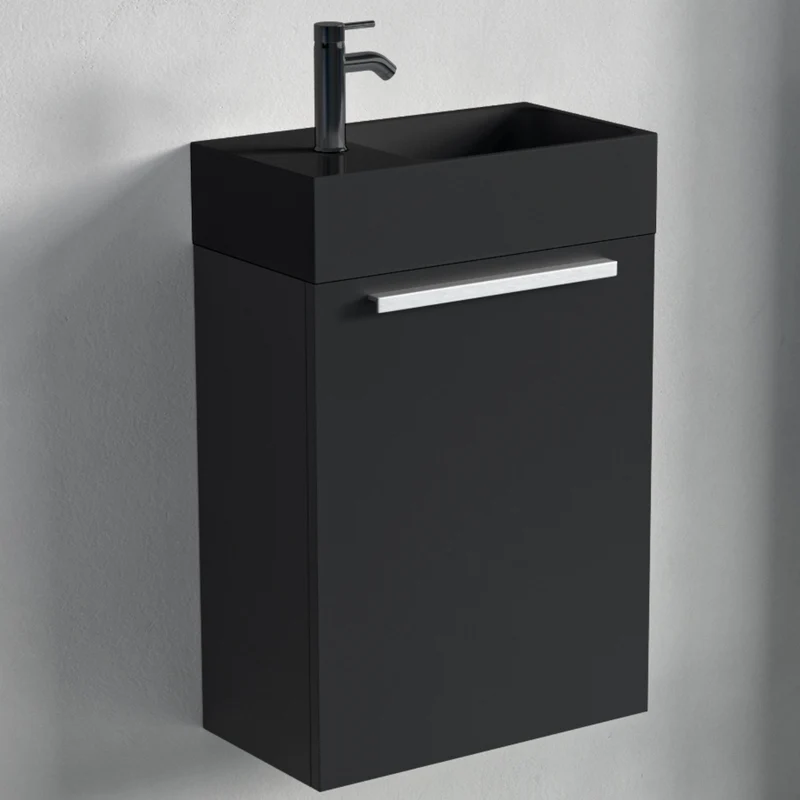 BOMBAY Mat Zwart - Wastafel Zwart - 40cm
